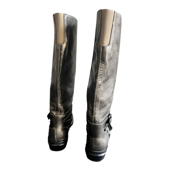 Nordstrom Women's Metallic Leather Harness Riding boots Sz 7.5 - Picture 4 of 8